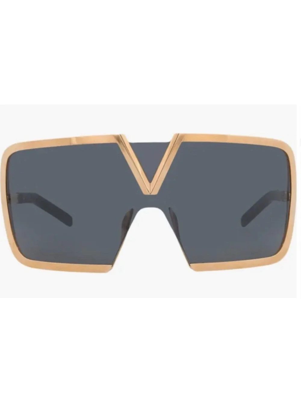 NWOT Men's Valentino Garavani Gold Shield Sunglasses